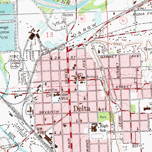 Topographic Map of Delta, CO