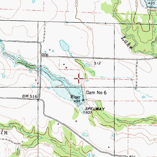 Topographic Map of Soil Conservation Service Site 6 Dam, TX
