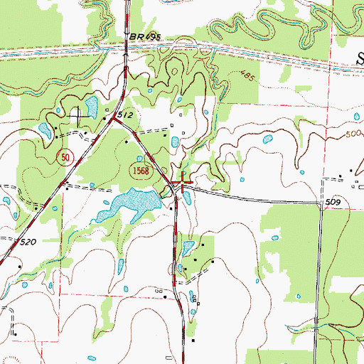 Topographic Map of Hefley Lake Dam, TX