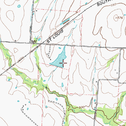 Topographic Map of Adams Lake Dam, TX