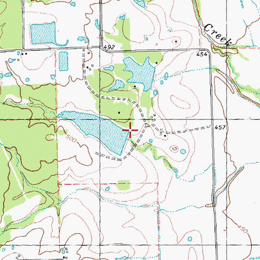 Topographic Map of Dry Creek Ranch Lake Number 1, TX