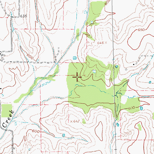 Topographic Map of Soil Conservation Service Site 62 Reservoir, TX