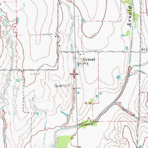 Topographic Map of Soil Conservation Service Site 60 Reservoir, TX