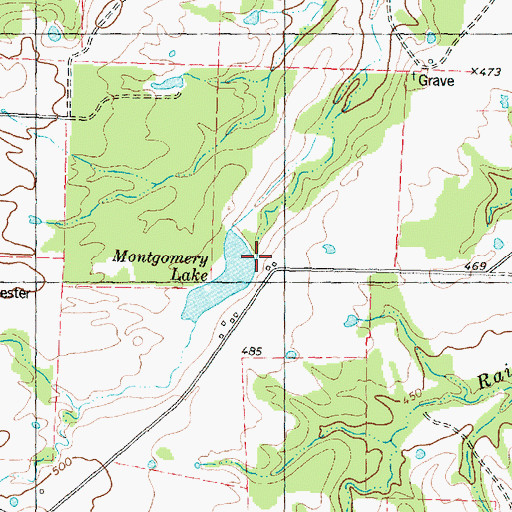 Topographic Map of Montgomery Lake Dam, TX