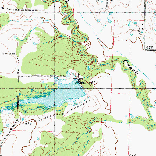 Topographic Map of Soil Conservation Service Site 9 Dam, TX