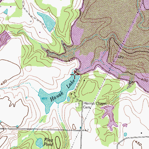 Topographic Map of Clicks Lake Dam, TX