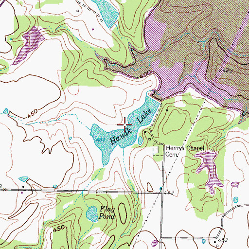 Topographic Map of Clicks Lake, TX