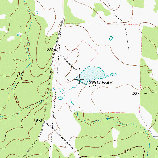 Topographic Map of Haynes Lake Dam, TX