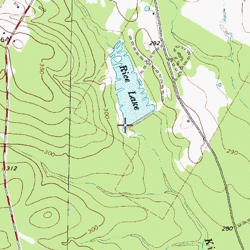 Topographic Map of Rice Lake Dam, TX