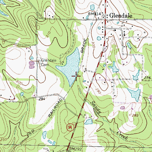 Topographic Map of Adams Lake Dam, TX