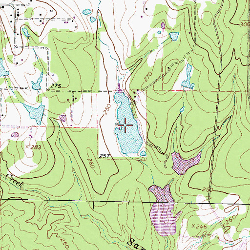 Topographic Map of Lake Dawson, TX