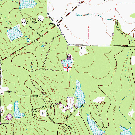 Topographic Map of Saron Lake Number 4 Dam, TX