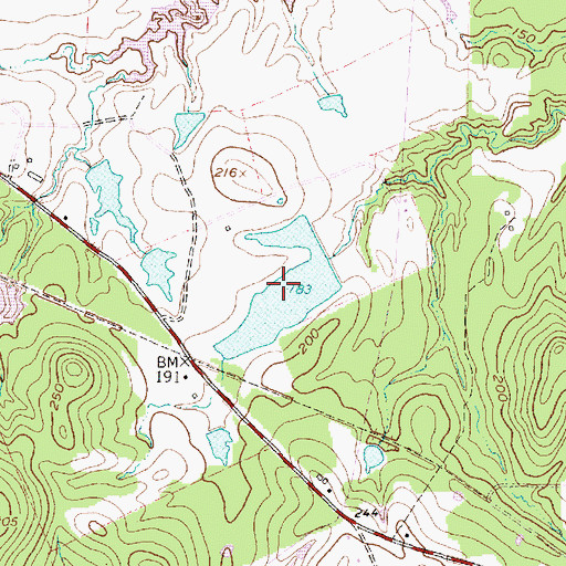 Topographic Map of Horseshoe Lake, TX