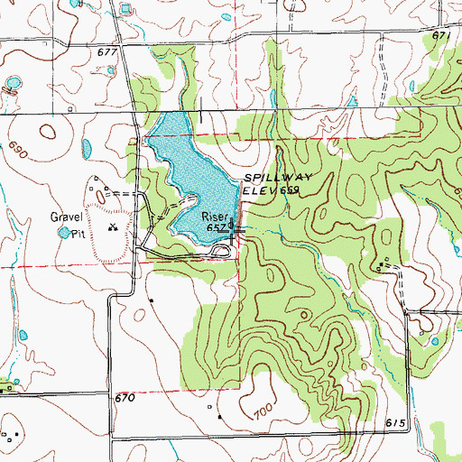 Topographic Map of B and L Ranch Dam, TX