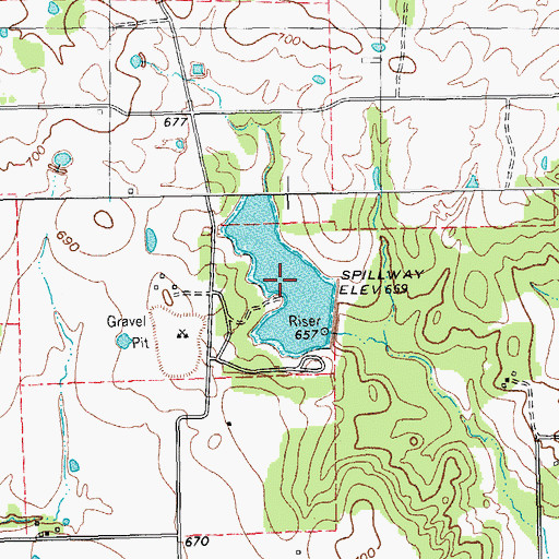 Topographic Map of B and L Ranch Lake, TX