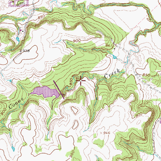 Topographic Map of Soil Conservation Service Site 34 Reservoir, TX
