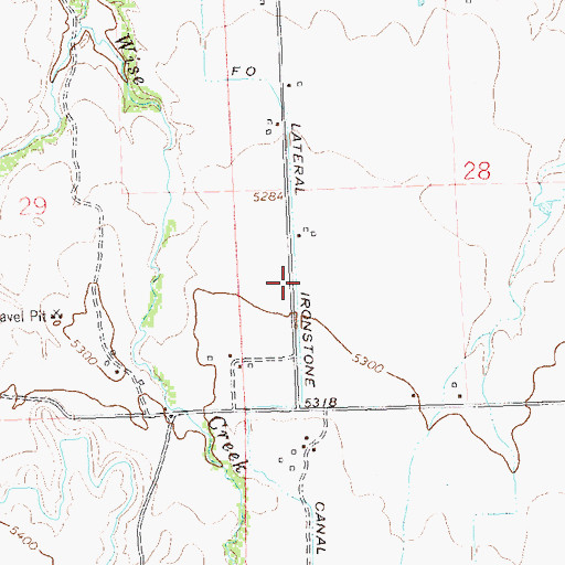 Topographic Map of Lateral Ironstone Canal, CO