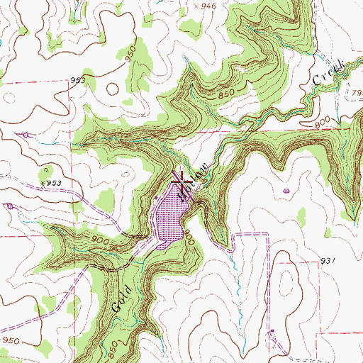 Topographic Map of Soil Conservation Service Site 35 Reservoir, TX