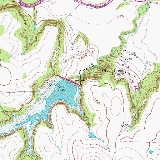 Topographic Map of Soil Conservation Service Site 36 Dam, TX