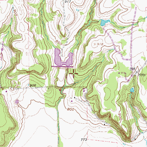 Topographic Map of Soil Conservation Service Site 21 Reservoir, TX