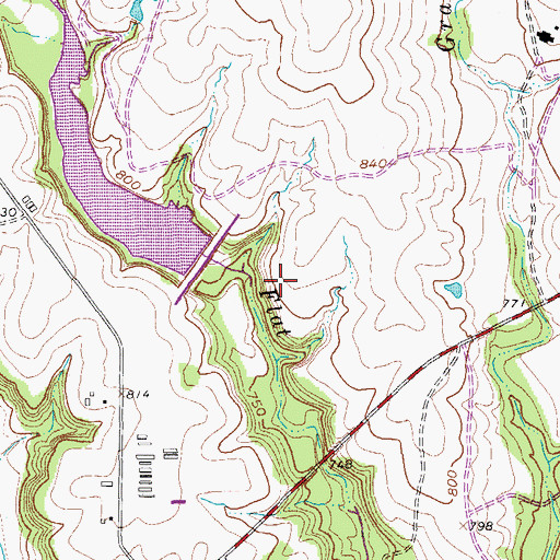Topographic Map of Soil Conservation Service Site 47 Reservoir, TX
