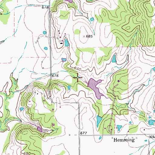 Topographic Map of Soil Conservation Service Site 61x Reservoir, TX