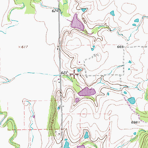 Topographic Map of Soil Conservation Service Site 61v Dam, TX