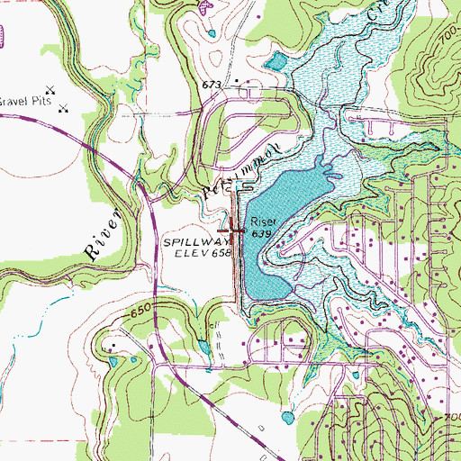 Topographic Map of Soil Conservation Service Site Number 18 Reservoir, TX