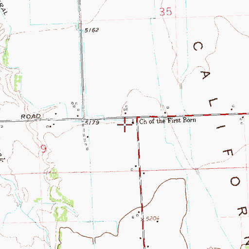 Topographic Map of Church of the First Born, CO