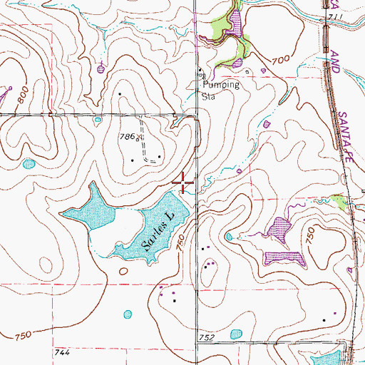 Topographic Map of Sarles Lake Dam, TX