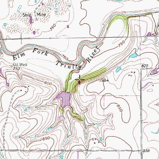 Topographic Map of Soil Conservation Service Site 61q Reservoir, TX