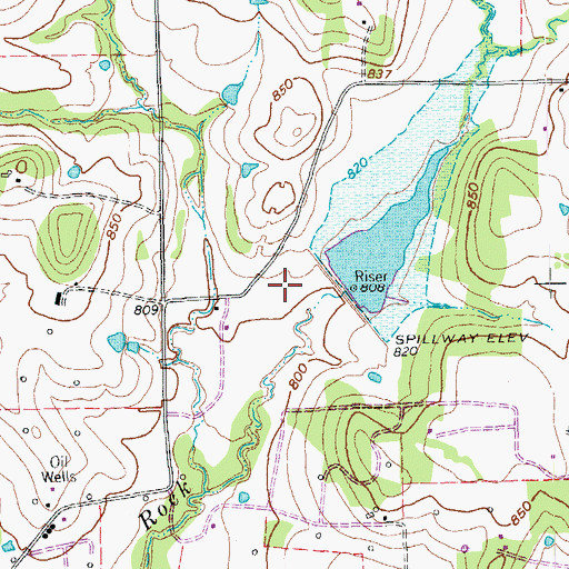 Topographic Map of Soil Conservation Service Site 11b Dam, TX
