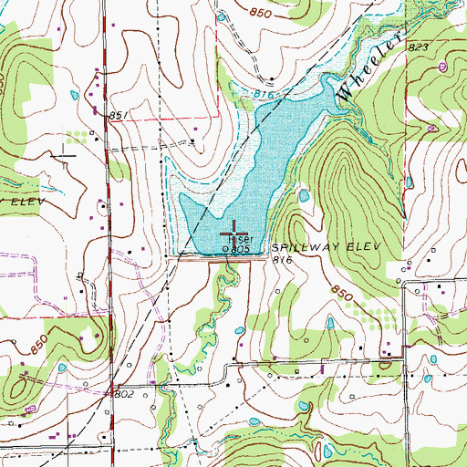 Topographic Map of Soil Conservation Service Site 12 Dam, TX