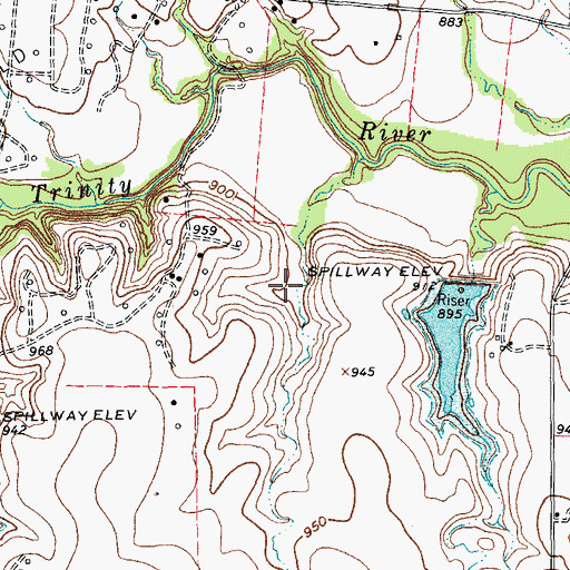 Topographic Map of Soil Conservation Service Site 61l Dam, TX