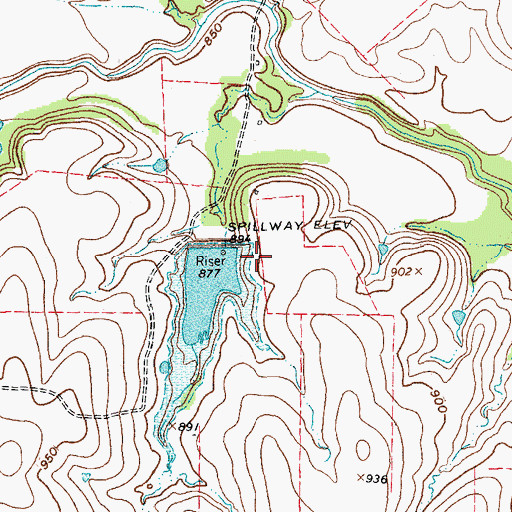Topographic Map of Soil Conservation Service Site 6l Dam, TX