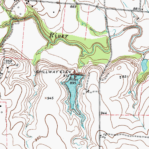 Topographic Map of Soil Conservation Service Site 6k2 Reservoir, TX