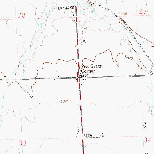 Topographic Map of Pea Green Corner, CO