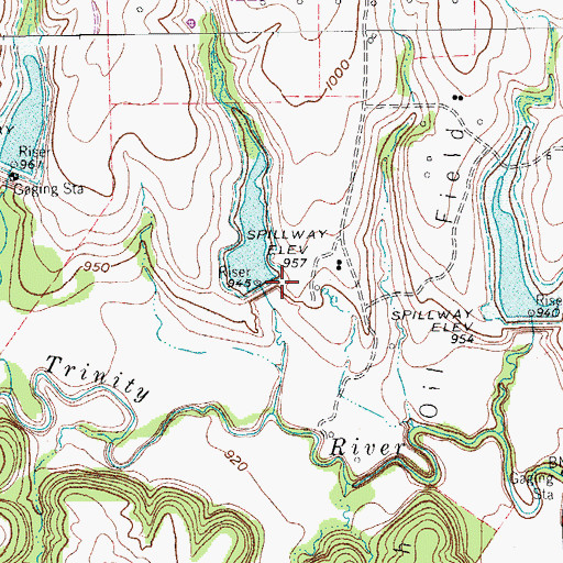 Topographic Map of Soil Conservation Service Site 6n Reservoir, TX
