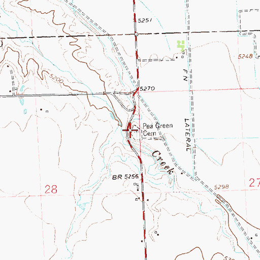 Topographic Map of Pea Green Cemetery, CO