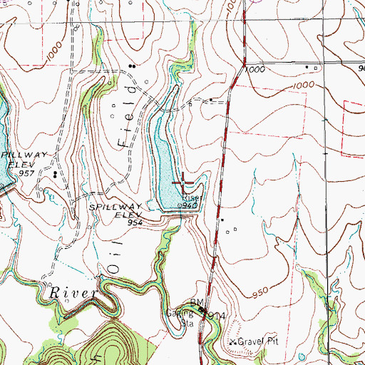 Topographic Map of Soil Conservation Service Site 6m Dam, TX