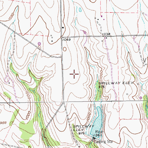 Topographic Map of Soil Conservation Service Site 61cc Reservoir, TX