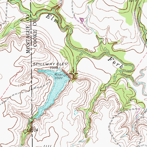 Topographic Map of Soil Conservation Service Site 5a Dam, TX