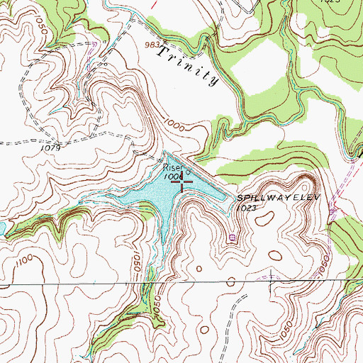 Topographic Map of Soil Conservation Service Site 5b Dam, TX