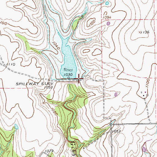 Topographic Map of Soil Conservation Service Site 3 Dam, TX