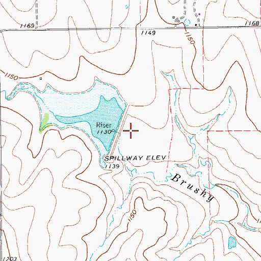Topographic Map of Soil Conservation Service Site 6a1 Reservoir, TX