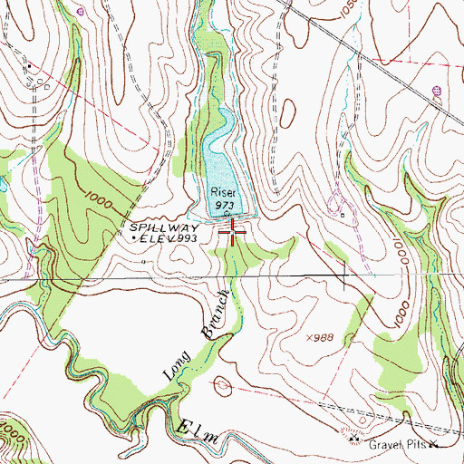 Topographic Map of Soil Conservation Service Site 4 Dam, TX