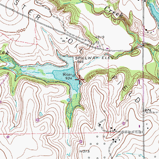 Topographic Map of Soil Conservation Service Site 7b Dam, TX