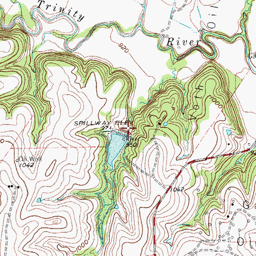 Topographic Map of Soil Conservation Service Site 6h Reservoir, TX