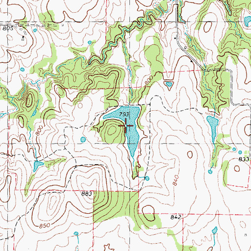 Topographic Map of Bing Lake, TX