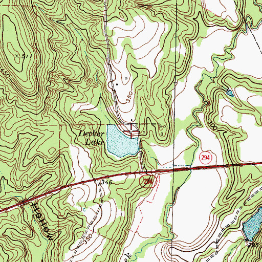 Topographic Map of Decker Lake Dam, TX